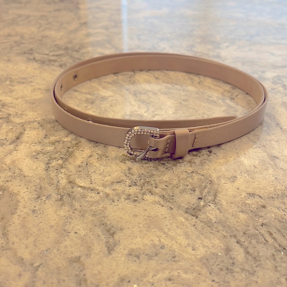 Ann Taylor satin belt with crystal buckle, size large